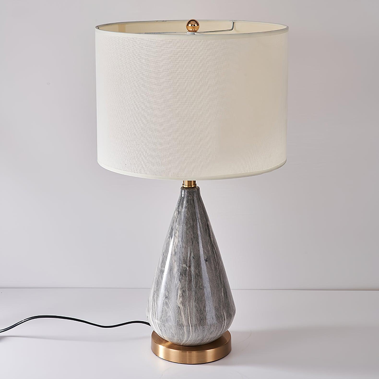 Elysian White & Black Marble Table Lamp-Neutral Decor