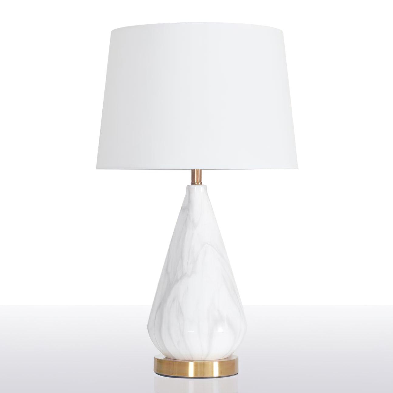 Elysian White & Black Marble Table Lamp-Neutral Decor