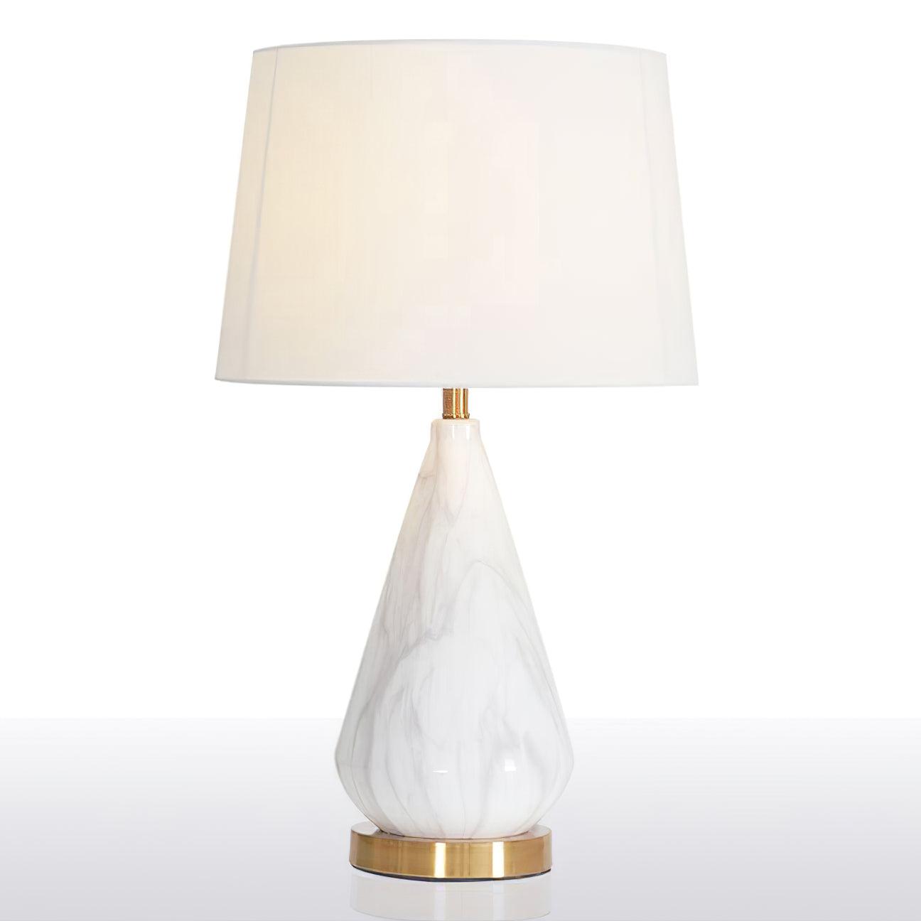 Elysian White & Black Marble Table Lamp-Neutral Decor