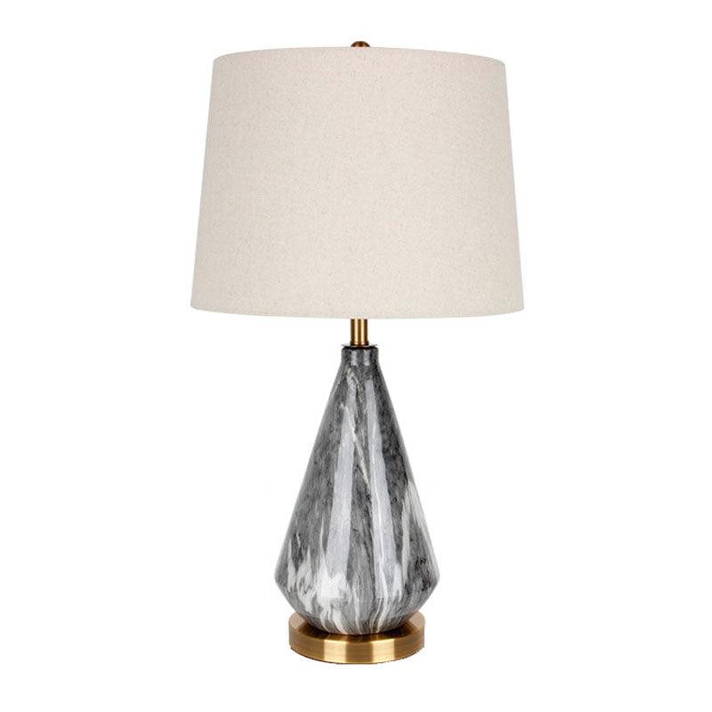 Elysian White & Black Marble Table Lamp-Neutral Decor