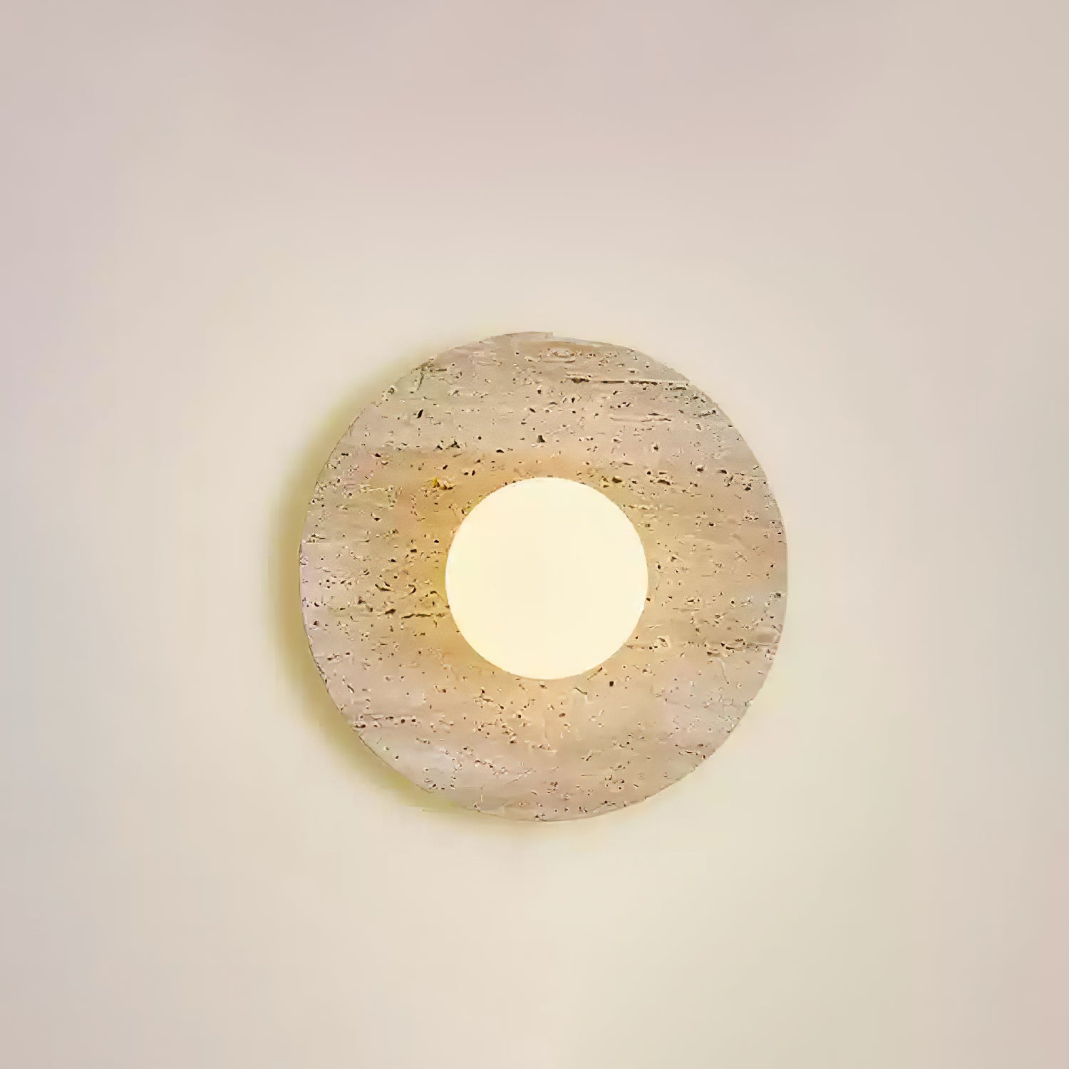 Hylso Ring Shade Travertine Wall Light-Neutral Decor