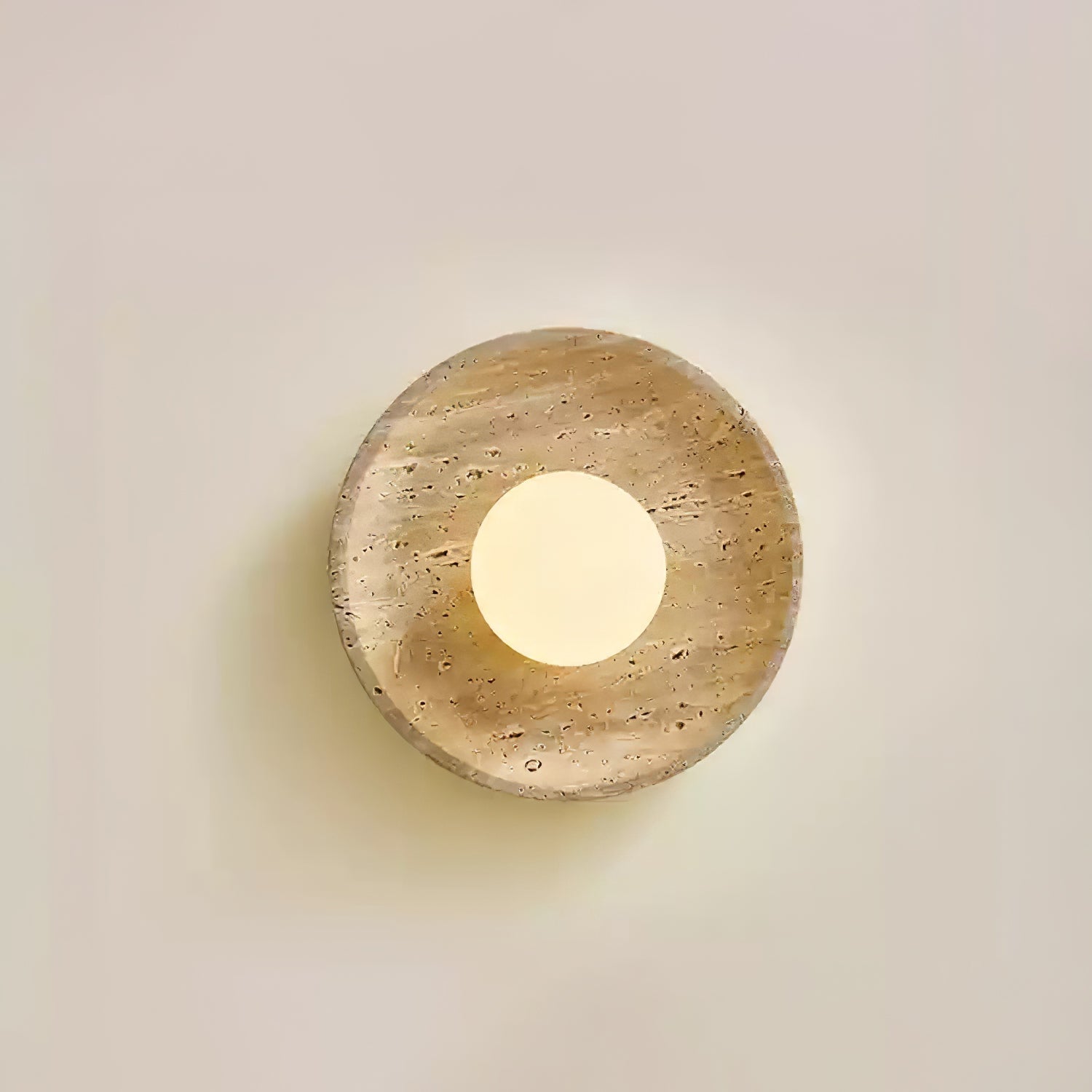 Hylso Ring Shade Travertine Wall Light-Neutral Decor