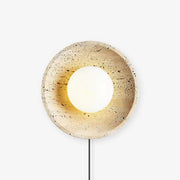 Hylso Ring Shade Travertine Wall Light-Neutral Decor