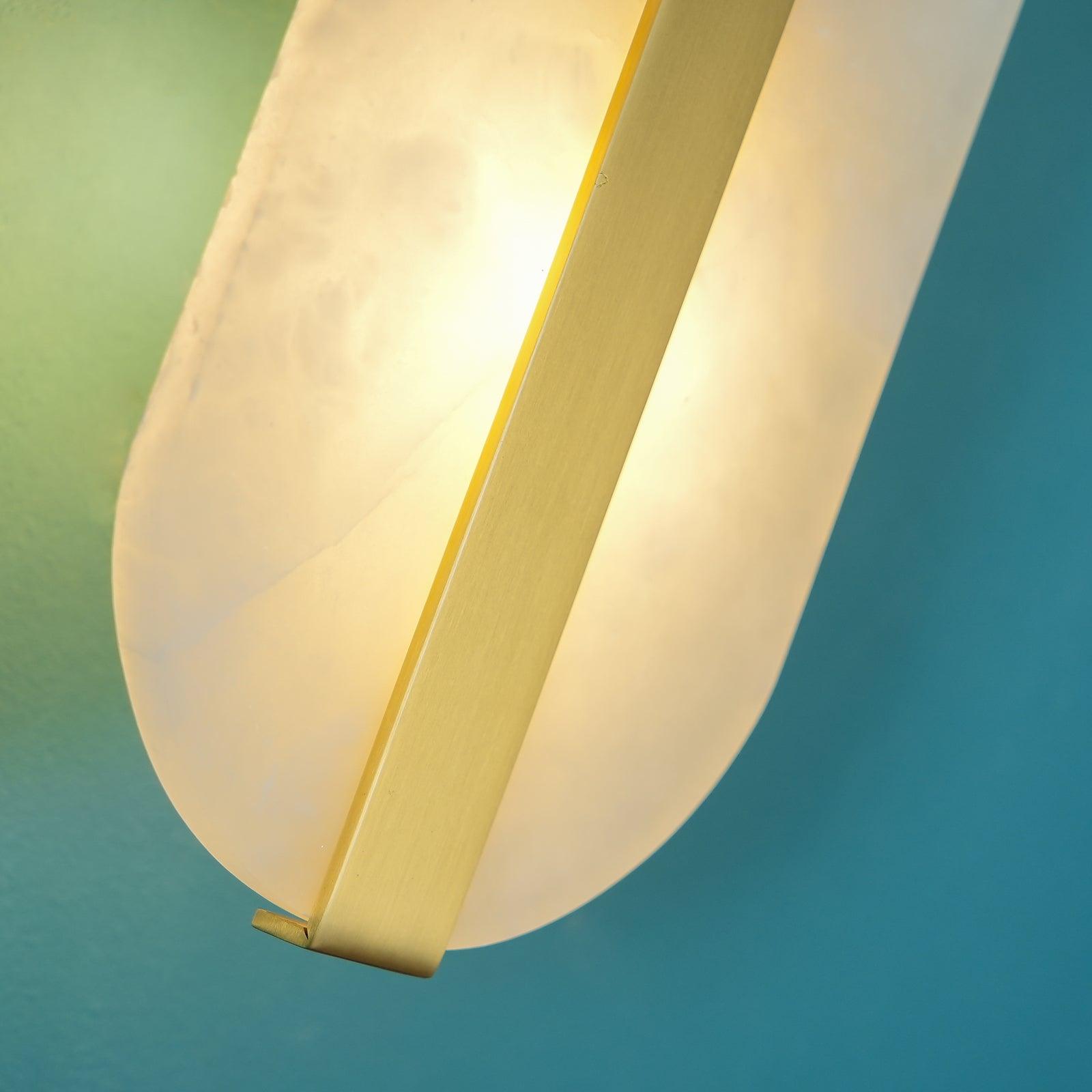 Calura Alabaster Double Light Wall Lamp-Neutral Decor