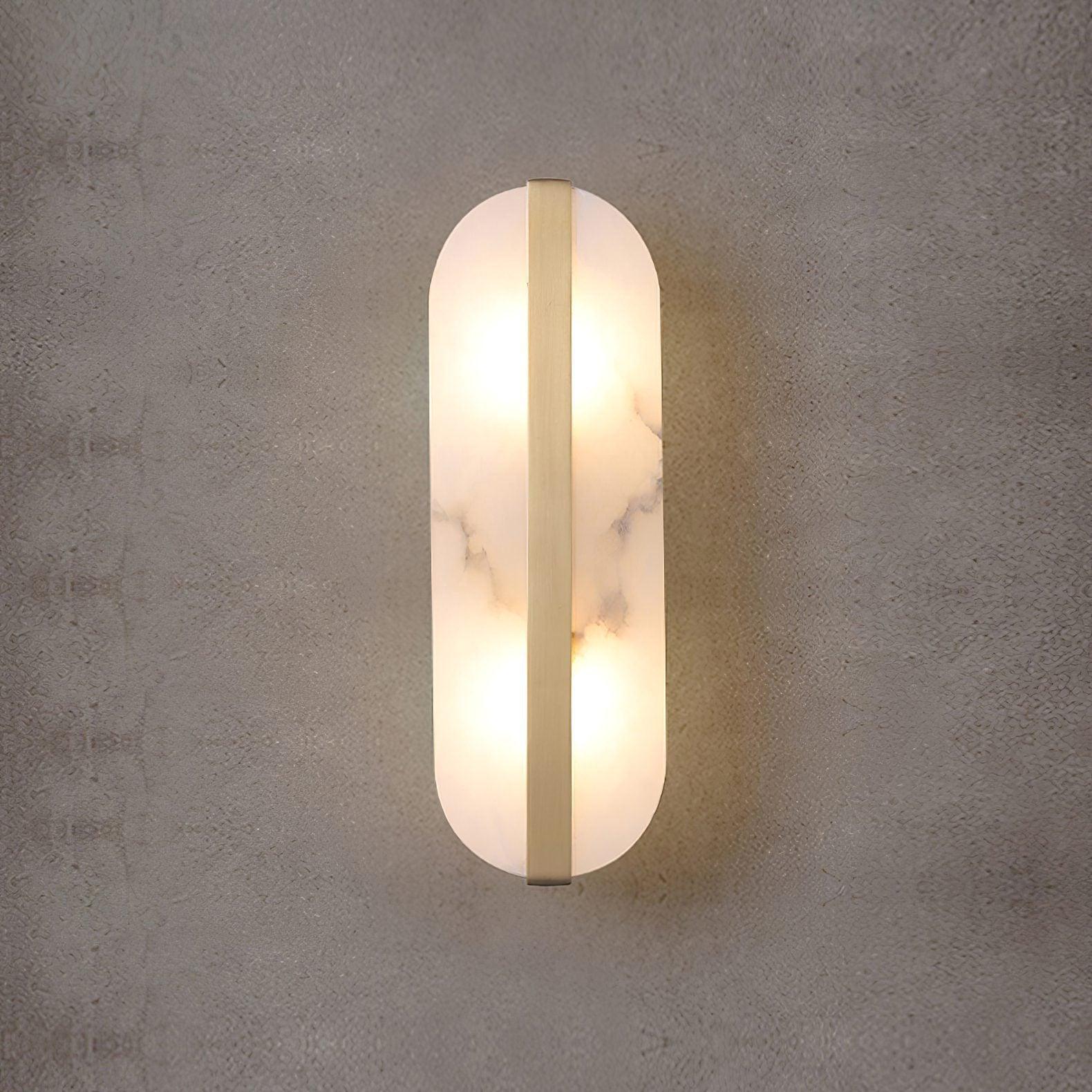 Calura Alabaster Double Light Wall Lamp-Neutral Decor