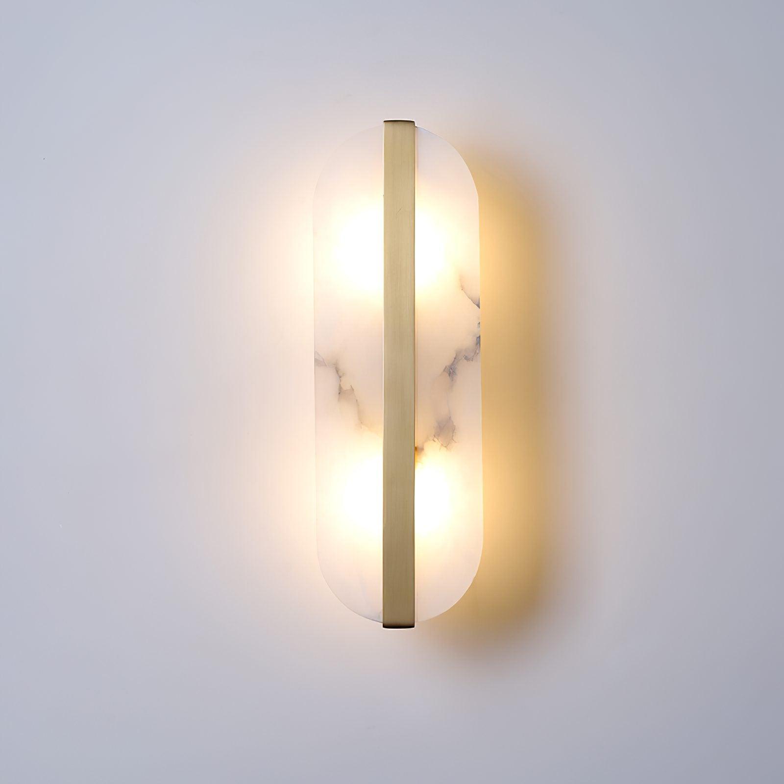 Calura Alabaster Double Light Wall Lamp-Neutral Decor