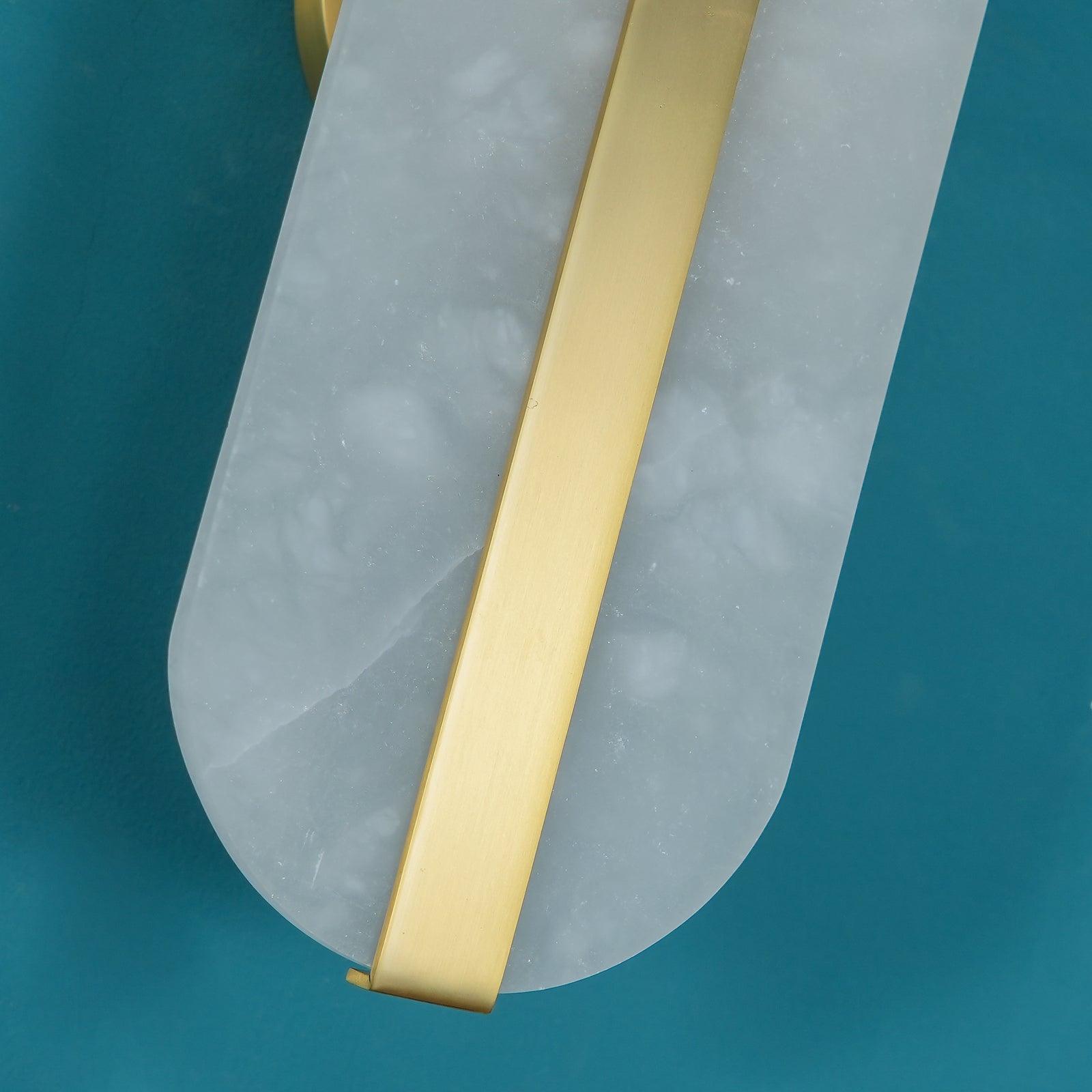 Calura Alabaster Double Light Wall Lamp-Neutral Decor