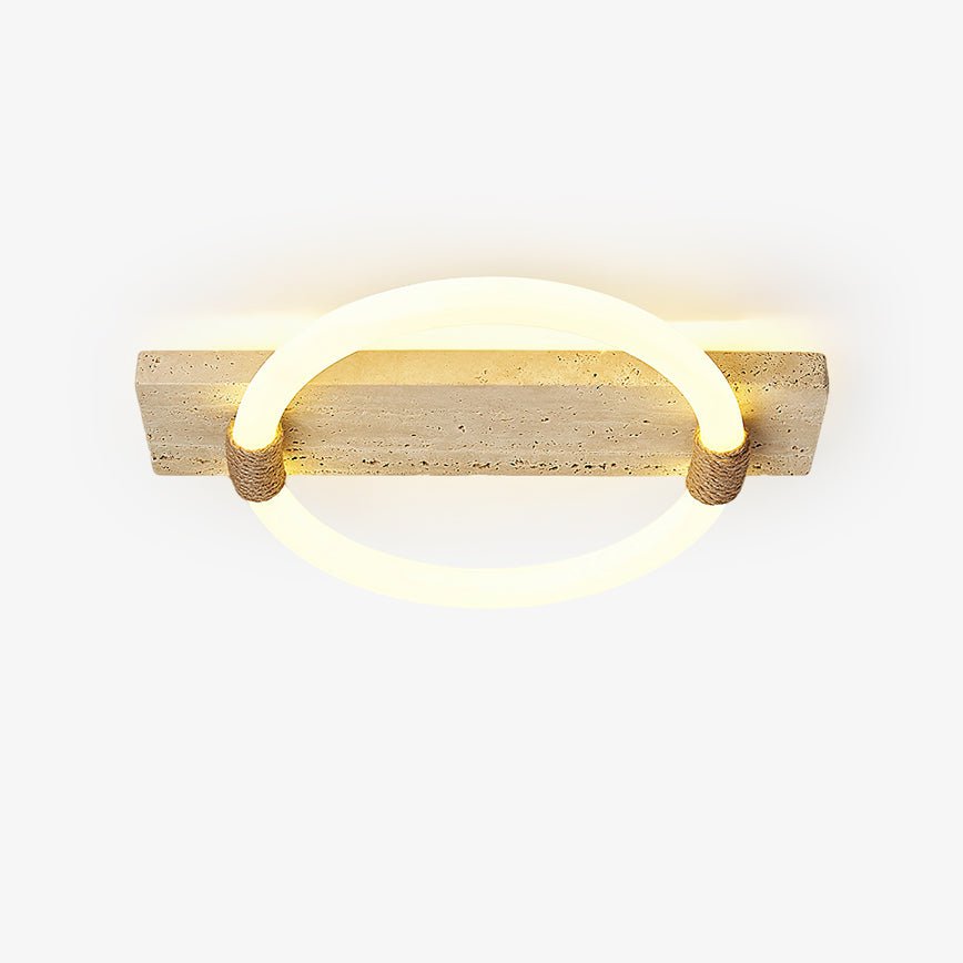 Elmaryra Ringed Travertine Wall Light-Neutral Decor