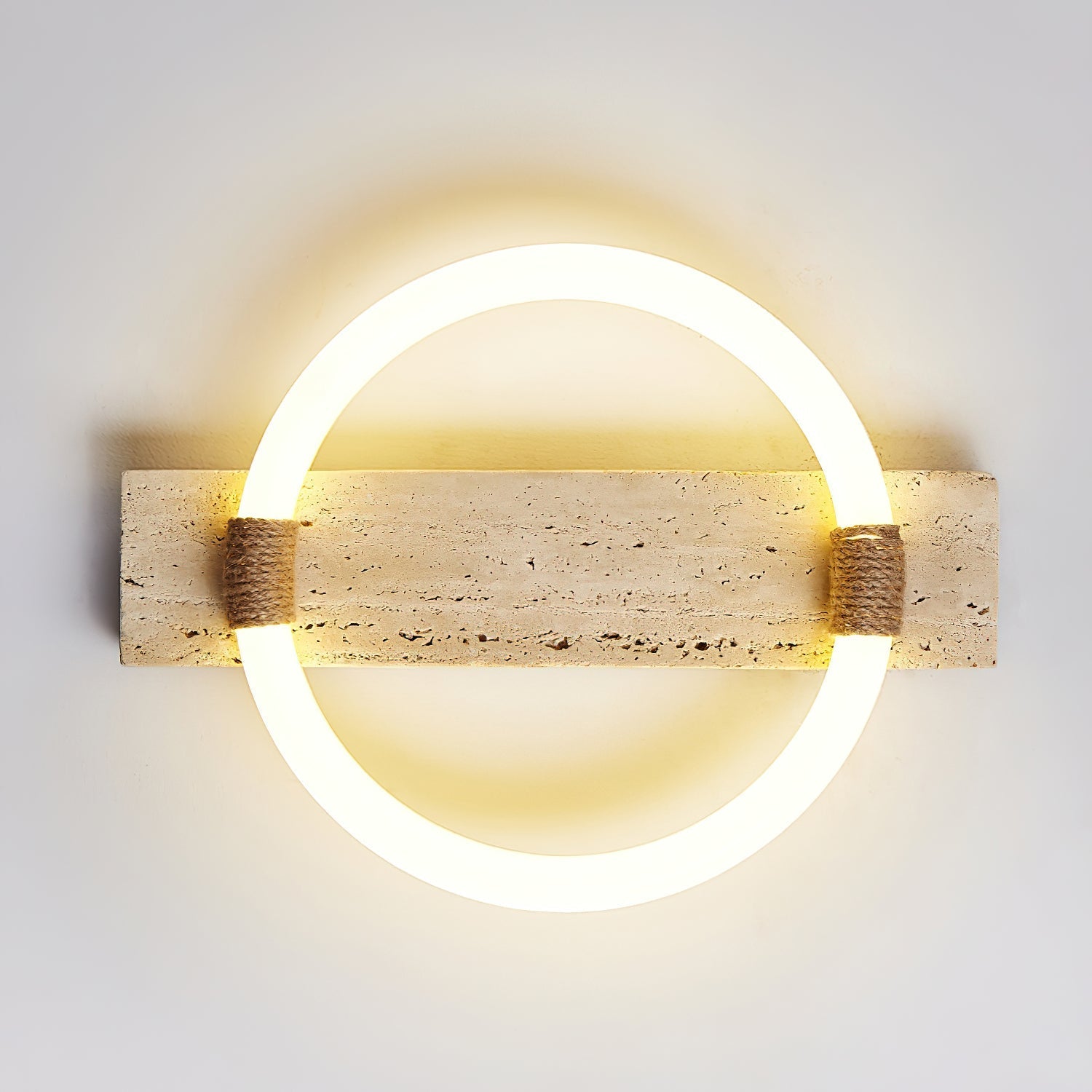 Elmaryra Ringed Travertine Wall Light-Neutral Decor