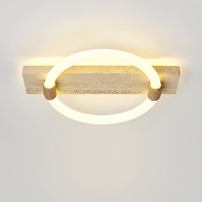 Elmaryra Ringed Travertine Wall Light-Neutral Decor