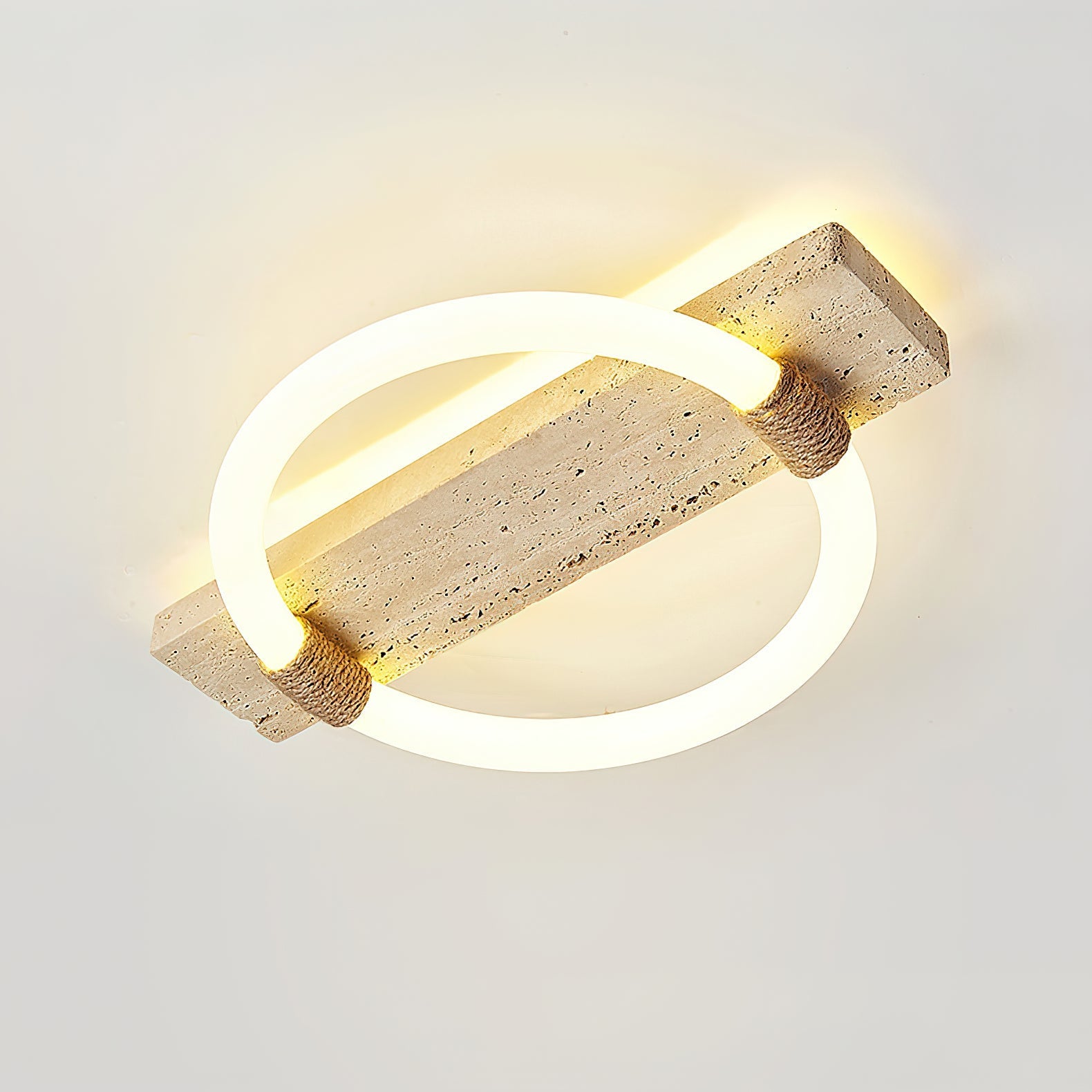 Elmaryra Ringed Travertine Wall Light-Neutral Decor