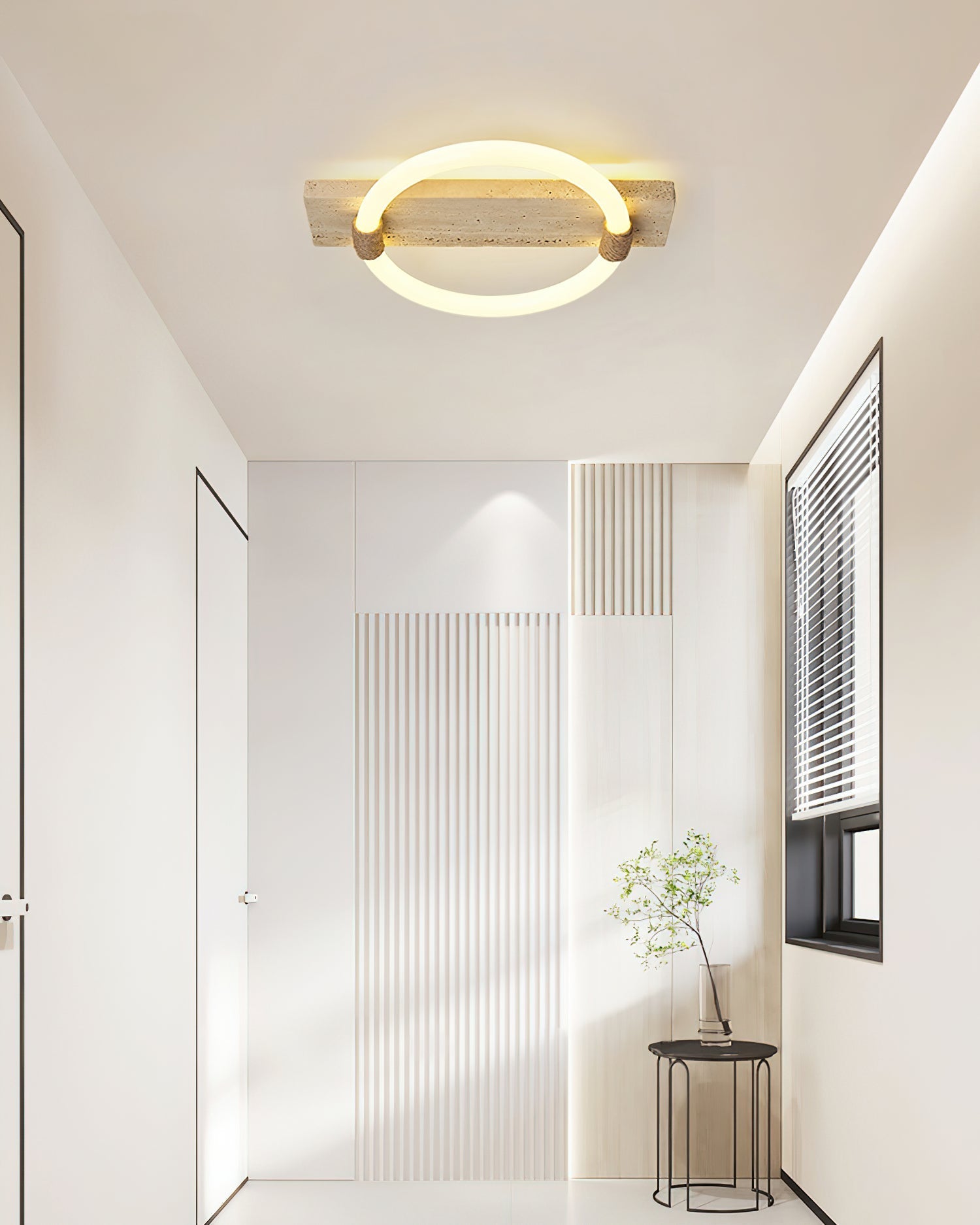 Elmaryra Ringed Travertine Wall Light-Neutral Decor