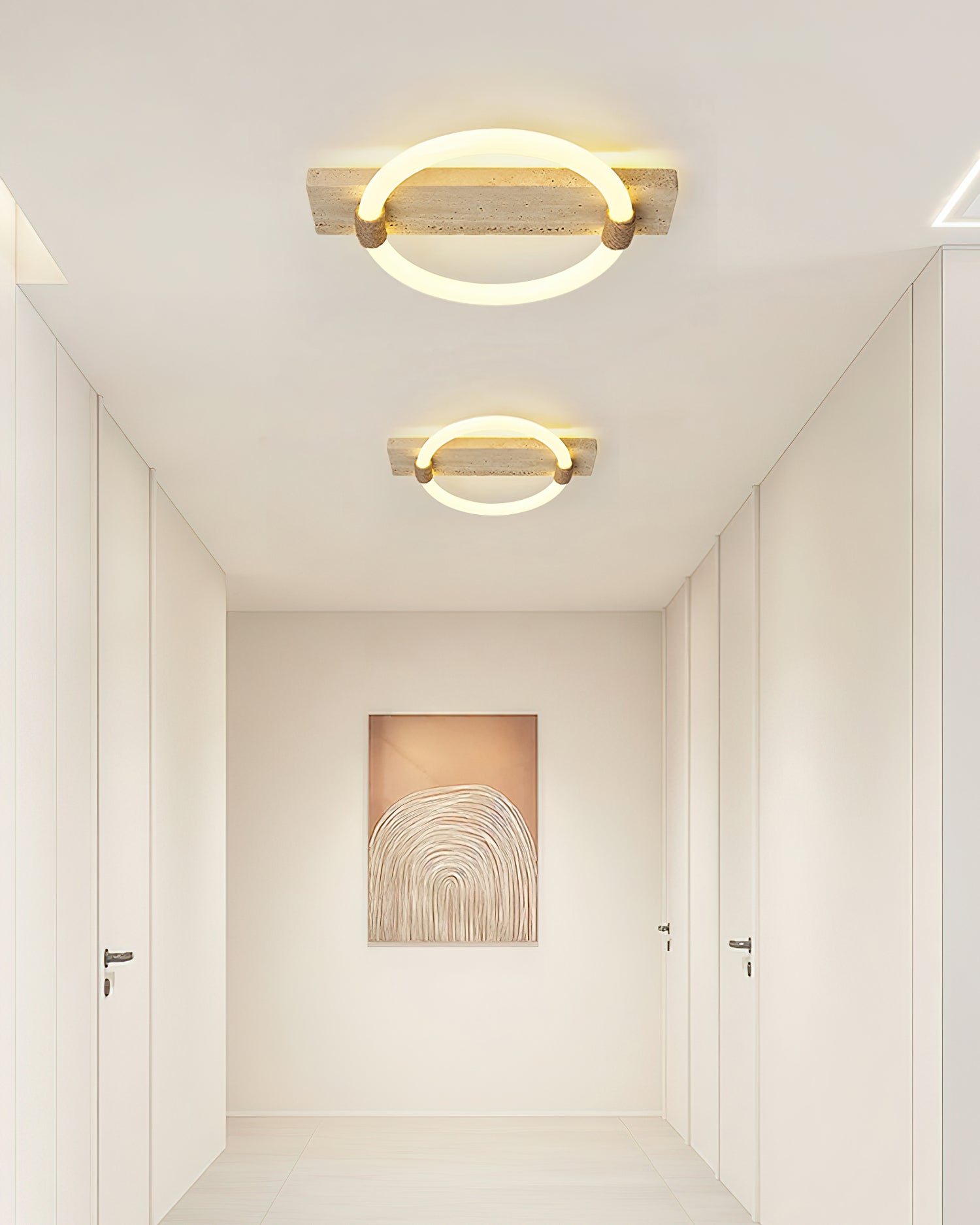 Elmaryra Ringed Travertine Wall Light-Neutral Decor