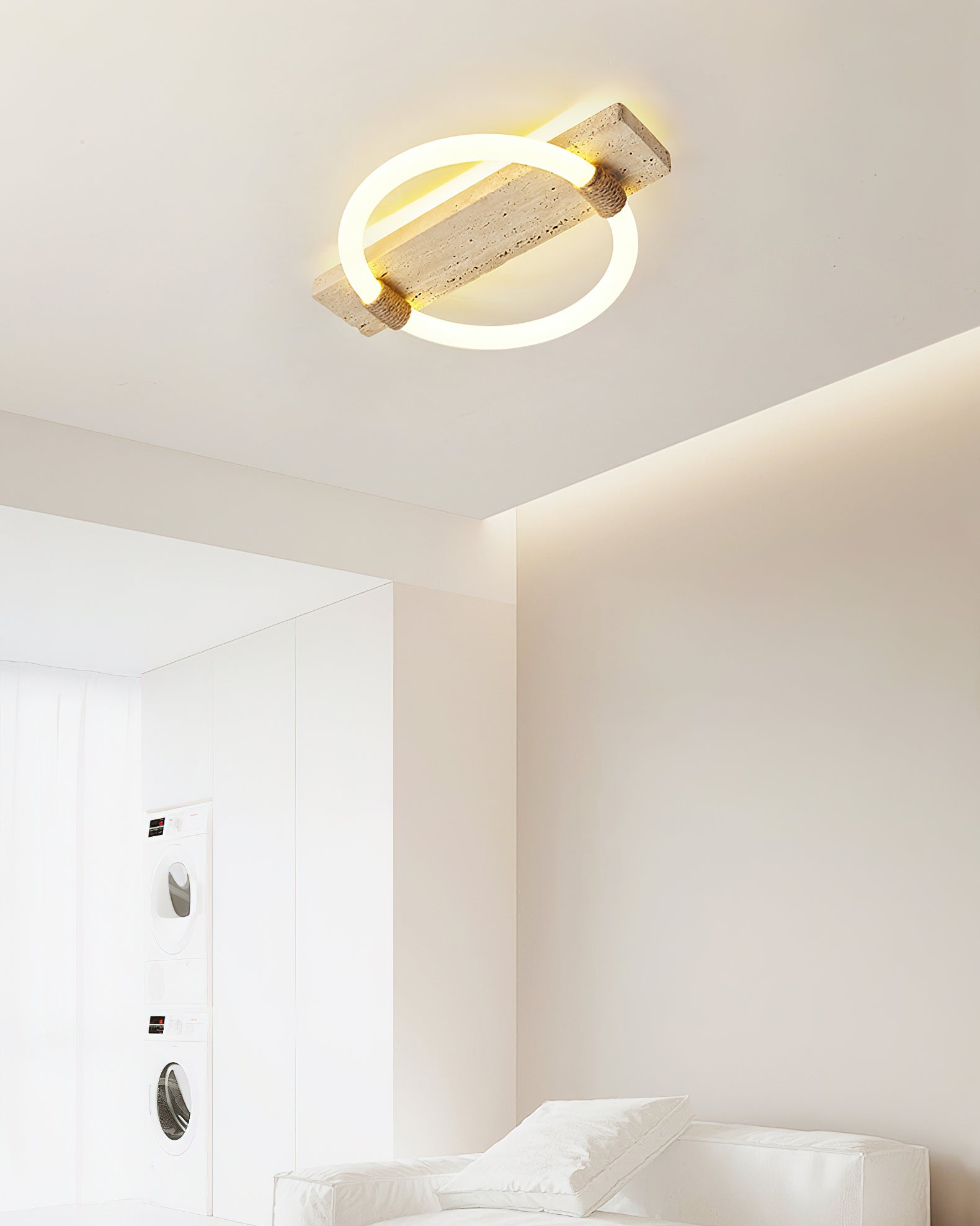 Elmaryra Ringed Travertine Wall Light-Neutral Decor