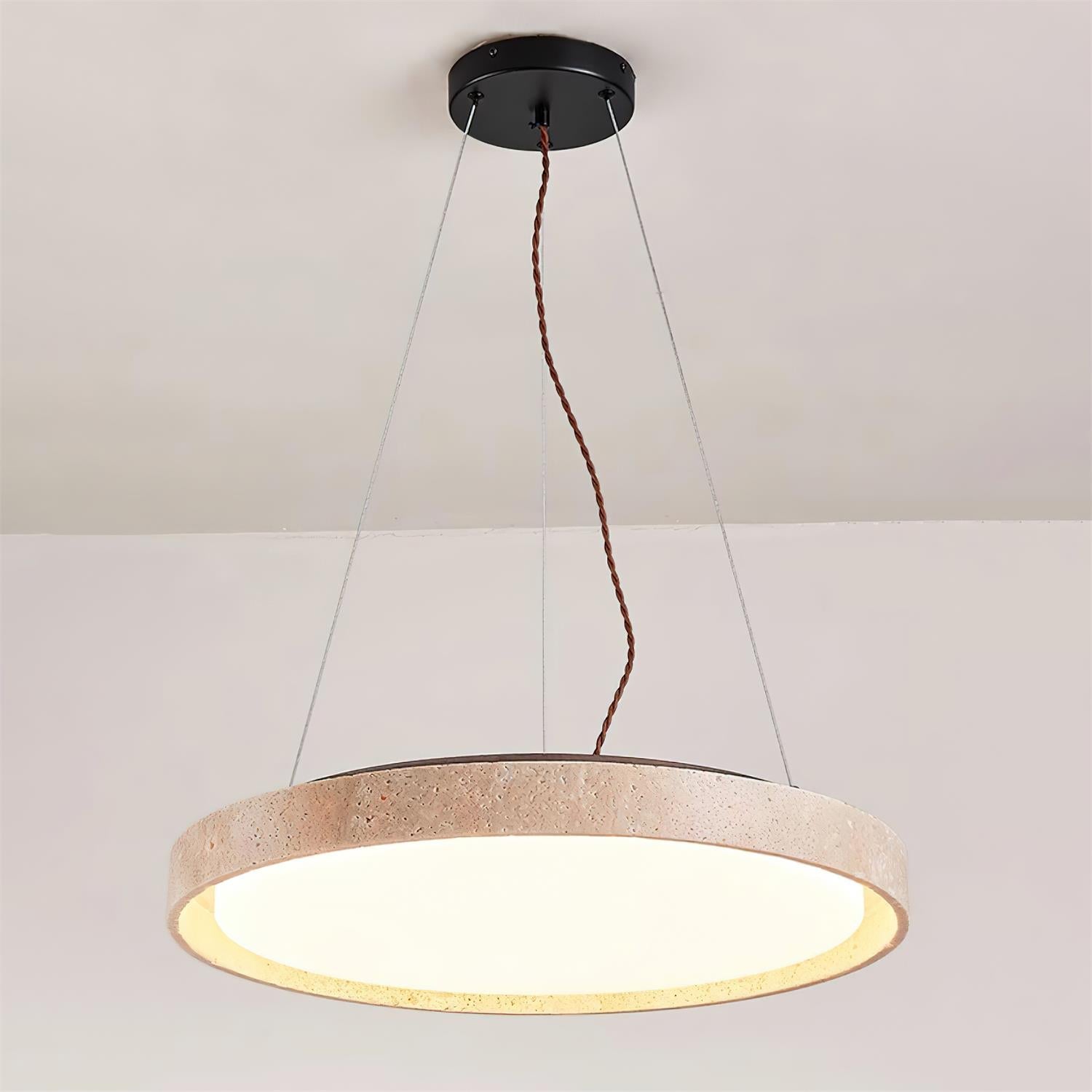 Ritta  Pendant Light Travertine  Ring