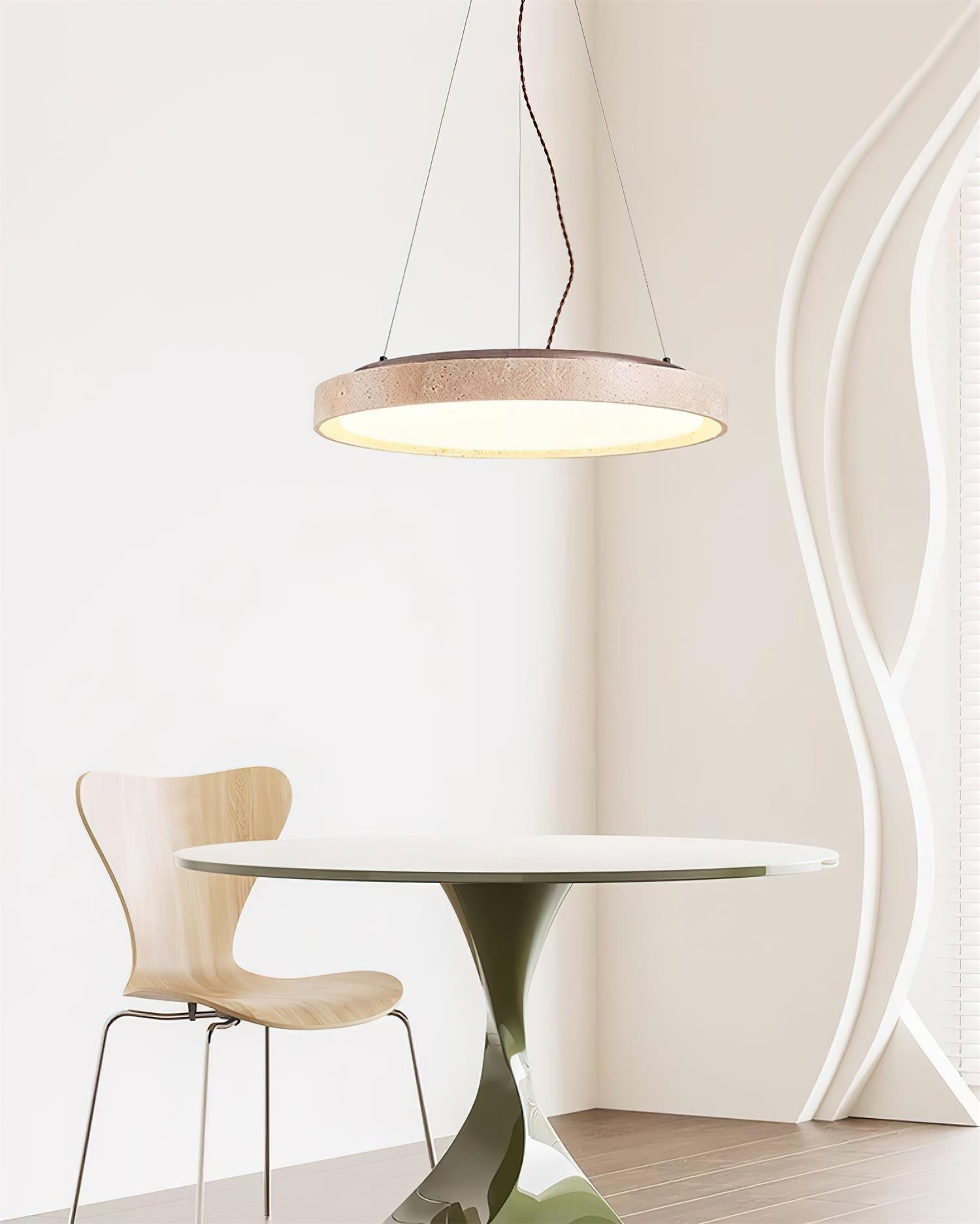 Ritta  Pendant Light Travertine  Ring