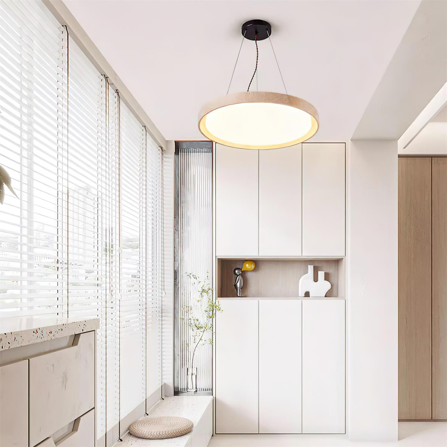 Ritta  Pendant Light Travertine  Ring
