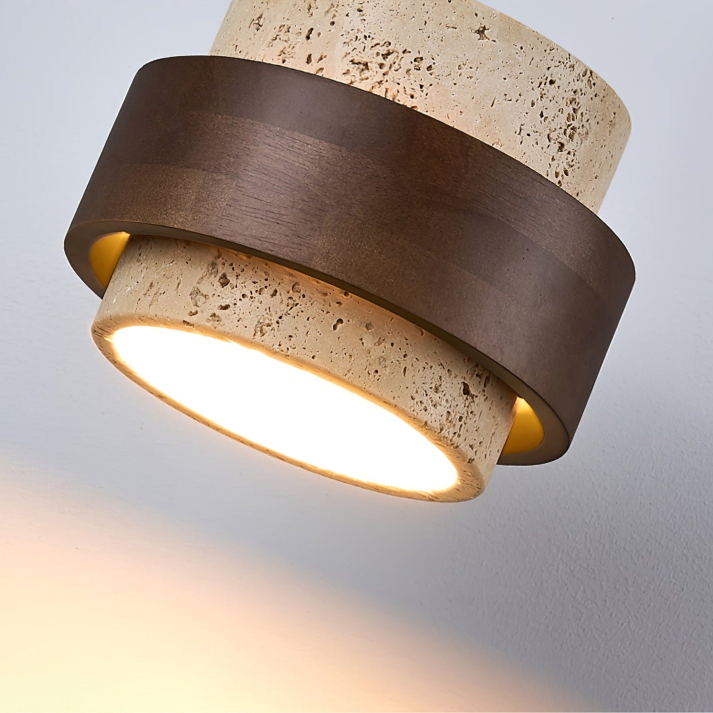 Xevos Layered Ring Travertine Ceiling Light-Neutral Decor