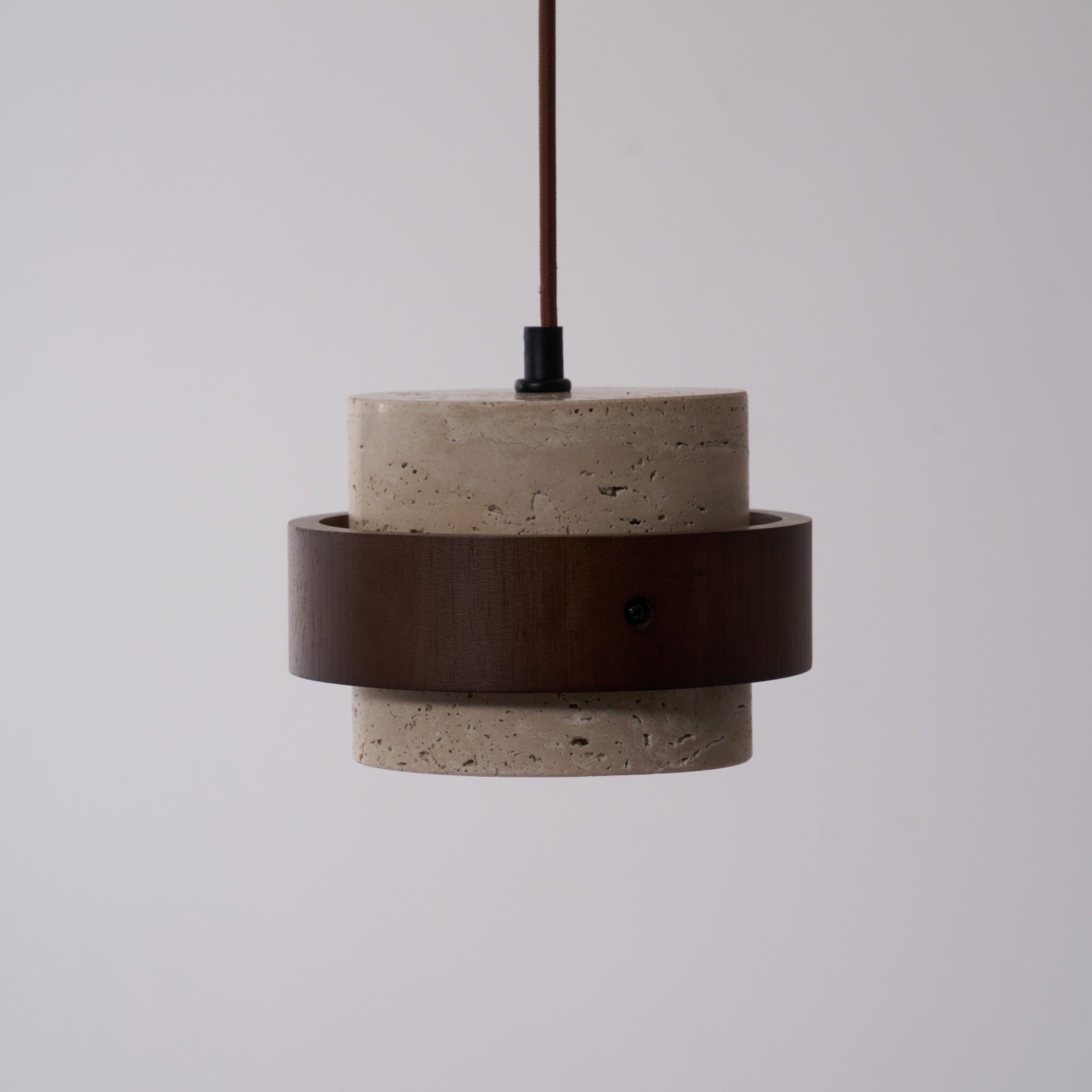 Cumirora Layered Cylinder Travertine Pendant Light-Neutral Decor