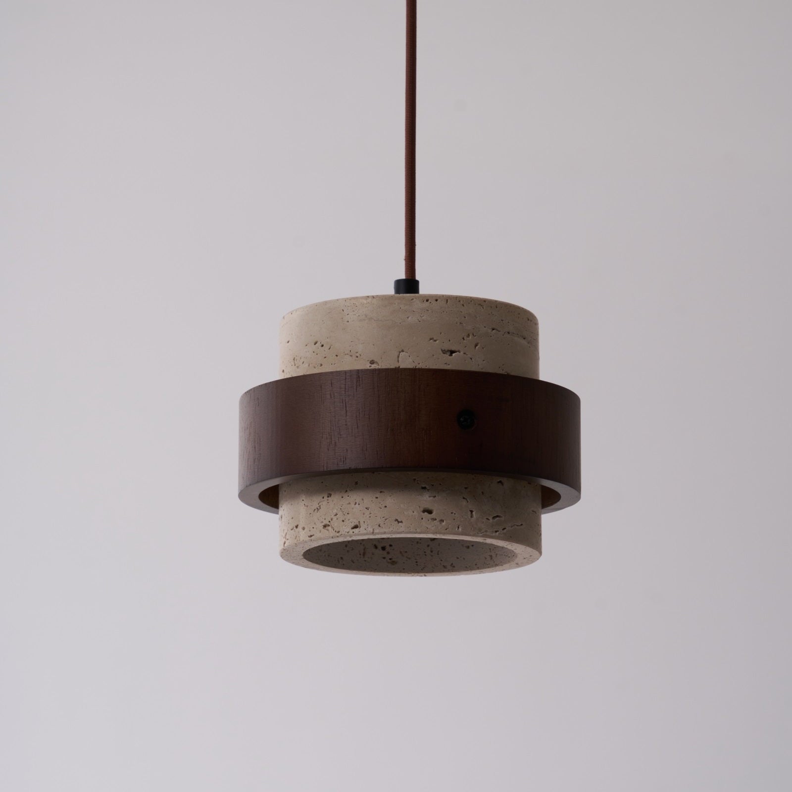 Cumirora Layered Cylinder Travertine Pendant Light-Neutral Decor