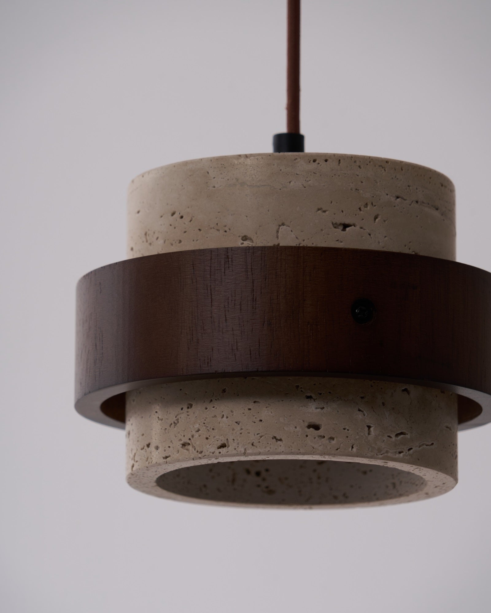 Cumirora Layered Cylinder Travertine Pendant Light-Neutral Decor