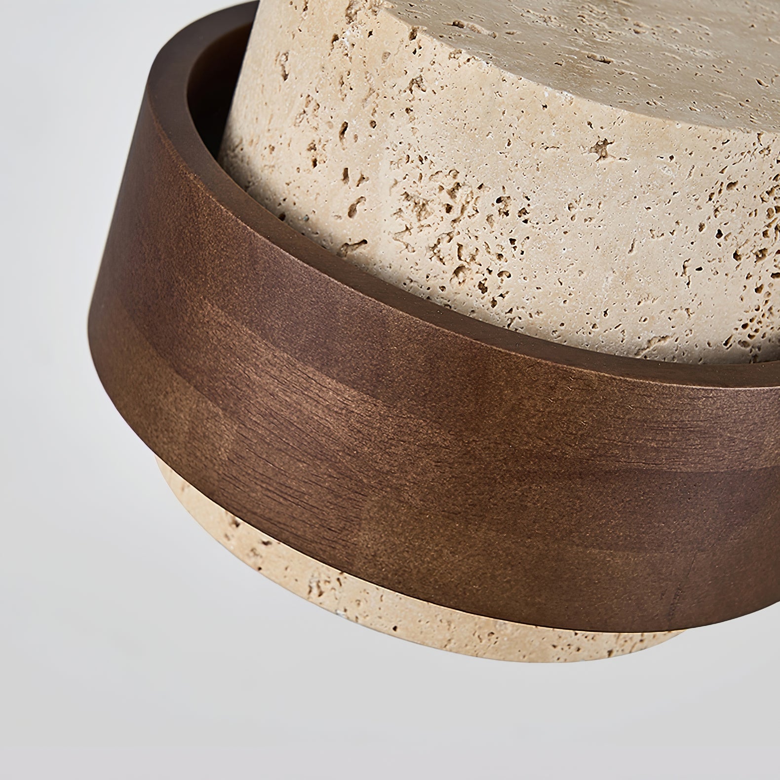 Cumirora Layered Cylinder Travertine Pendant Light-Neutral Decor