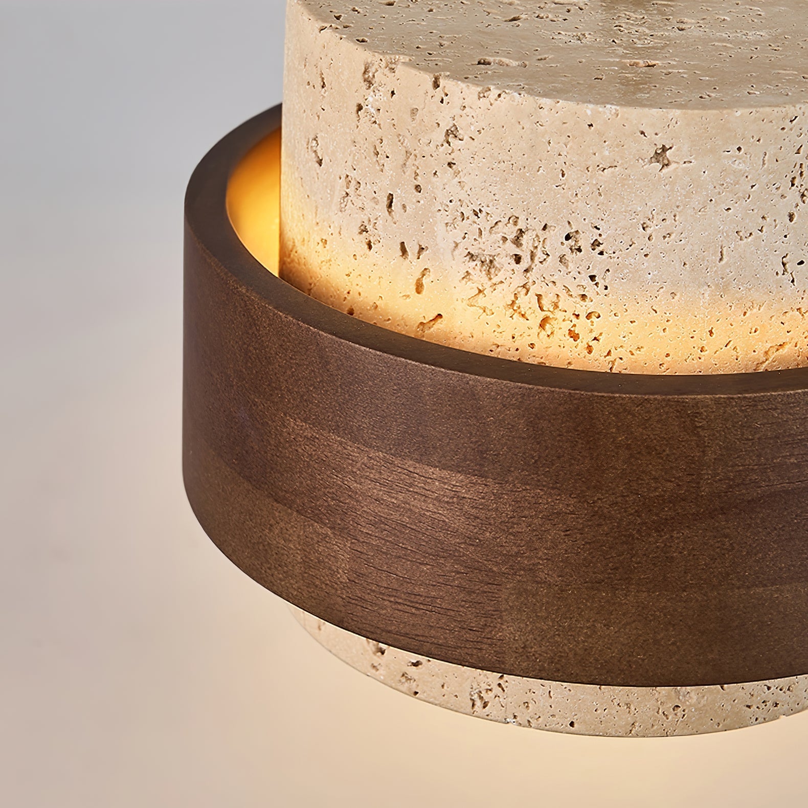 Cumirora Layered Cylinder Travertine Pendant Light-Neutral Decor