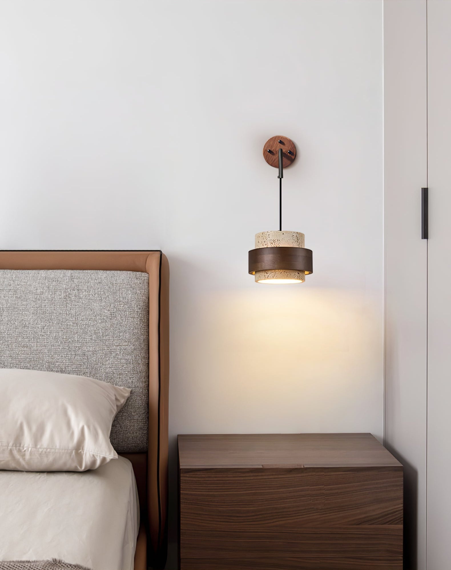 Alva Travertine Wall Light-Neutral Decor