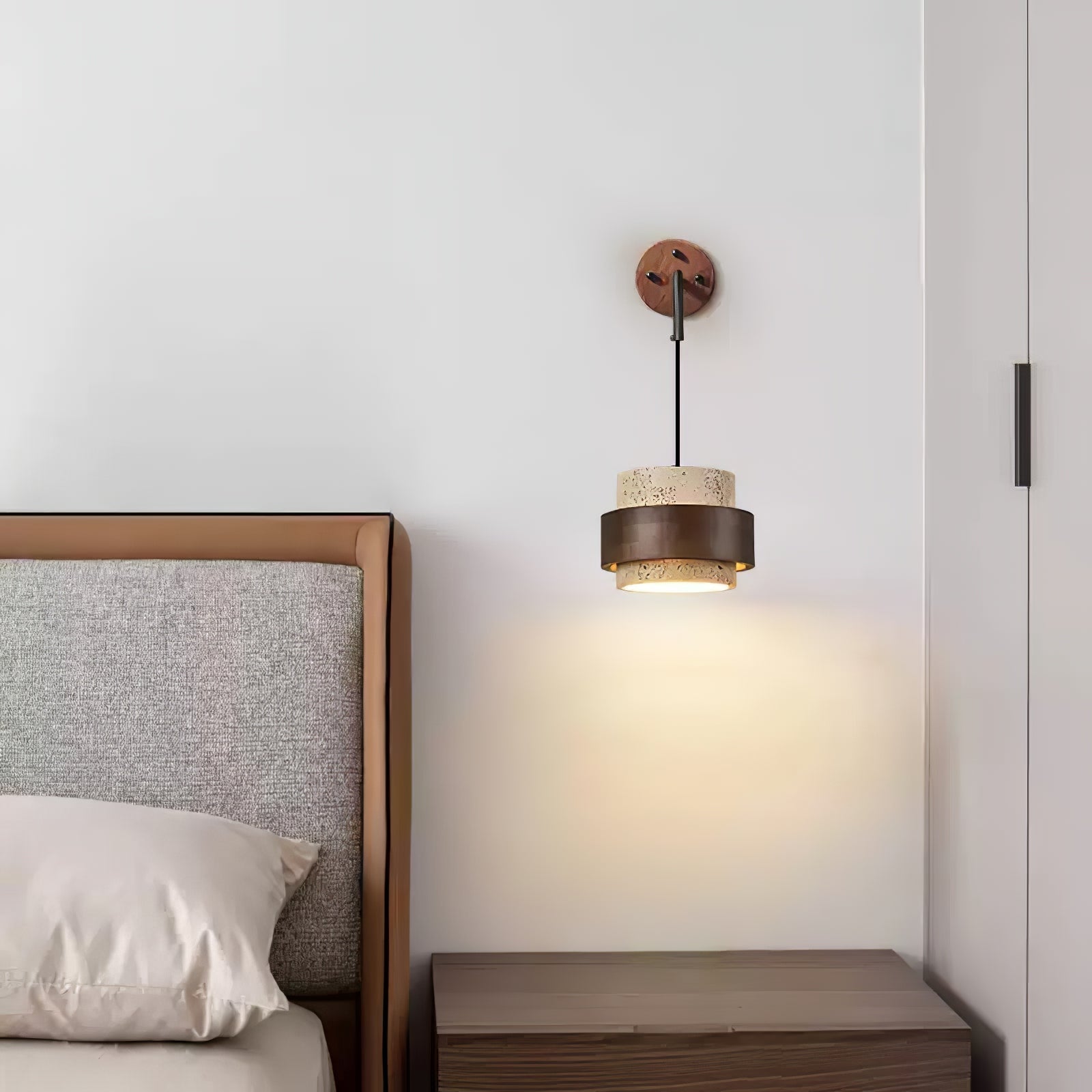 Alva Travertine Wall Light-Neutral Decor