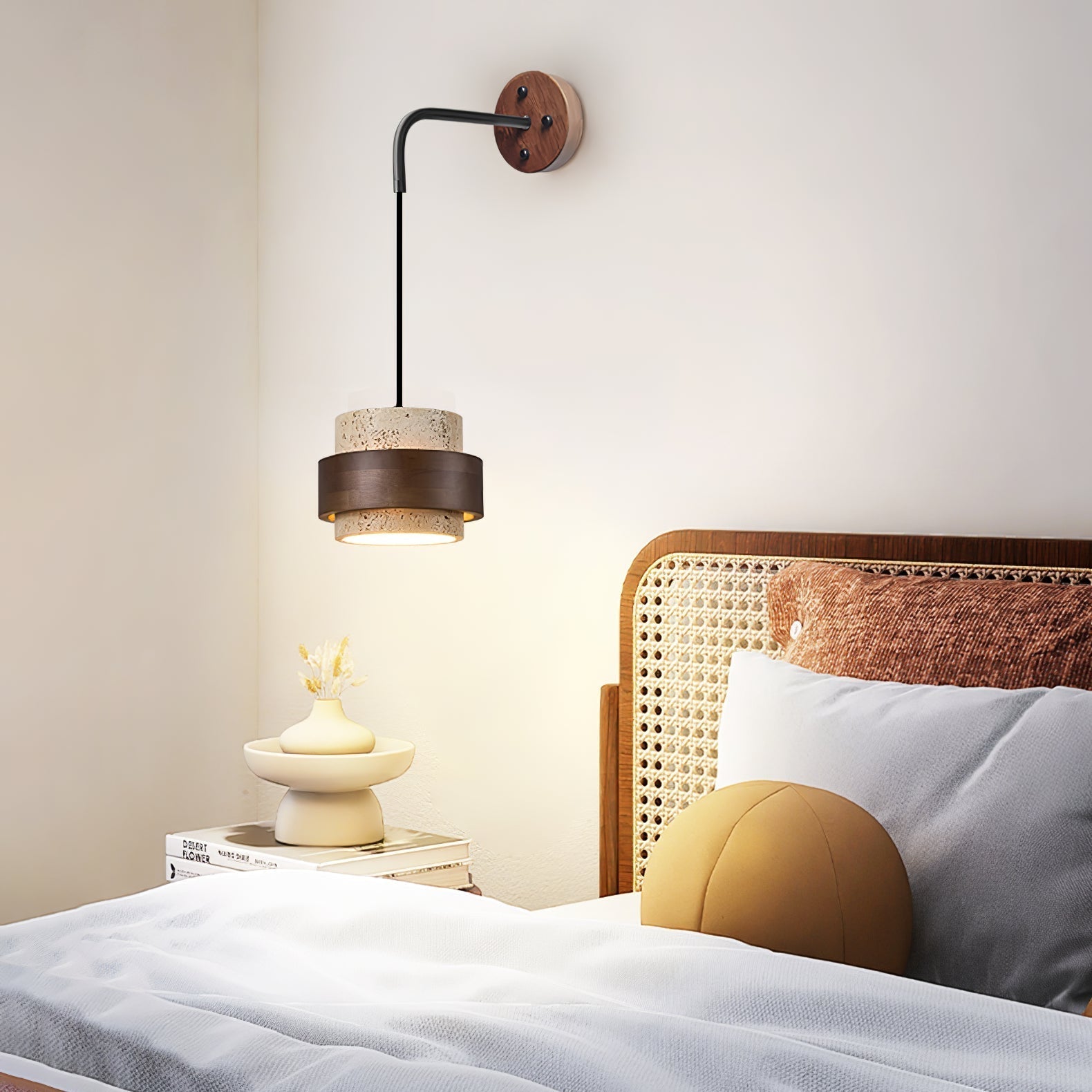 Alva Travertine Wall Light-Neutral Decor