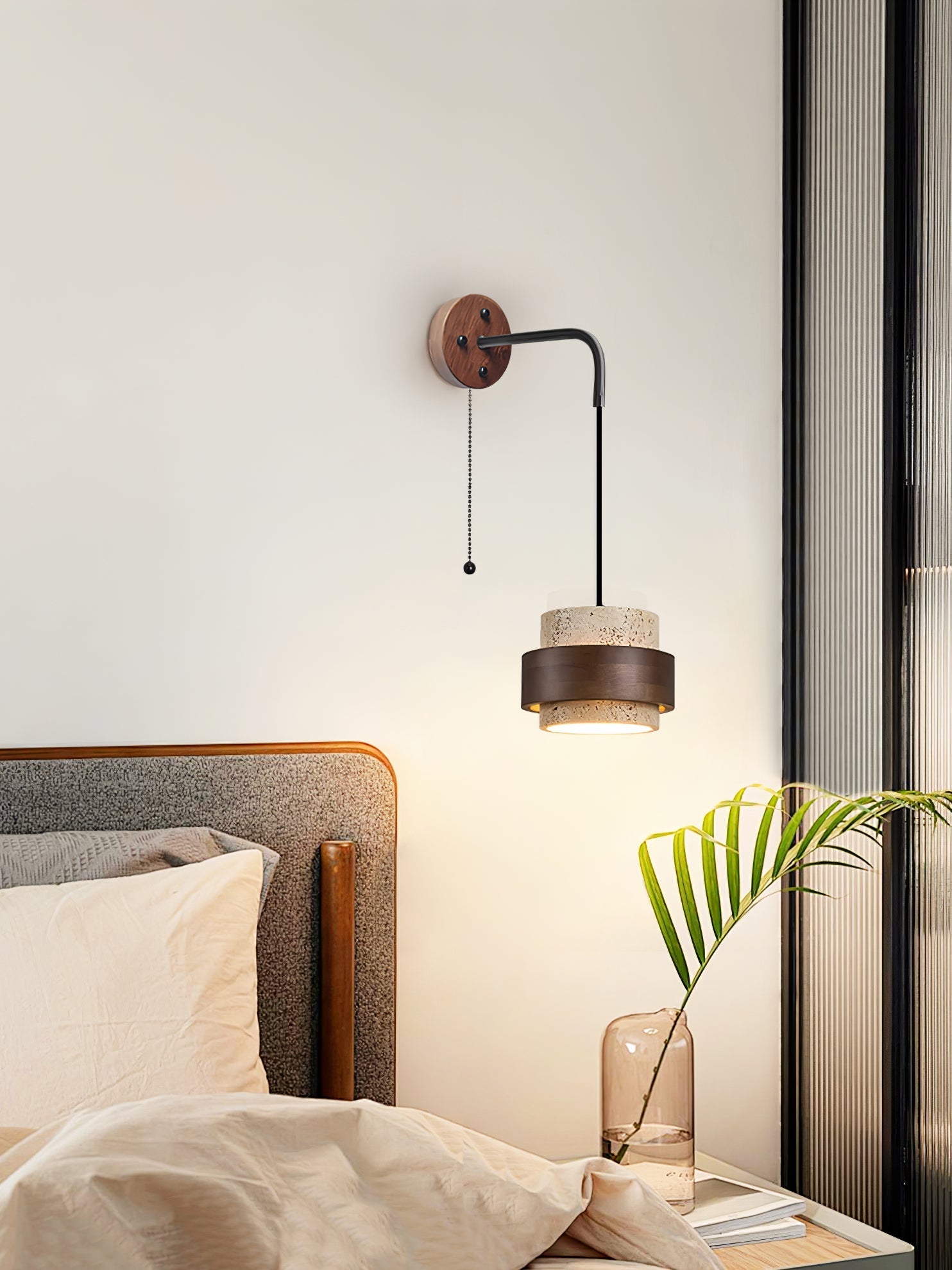 Alva Travertine Wall Light-Neutral Decor