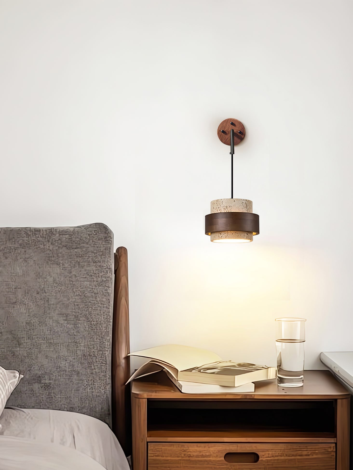 Alva Travertine Wall Light-Neutral Decor