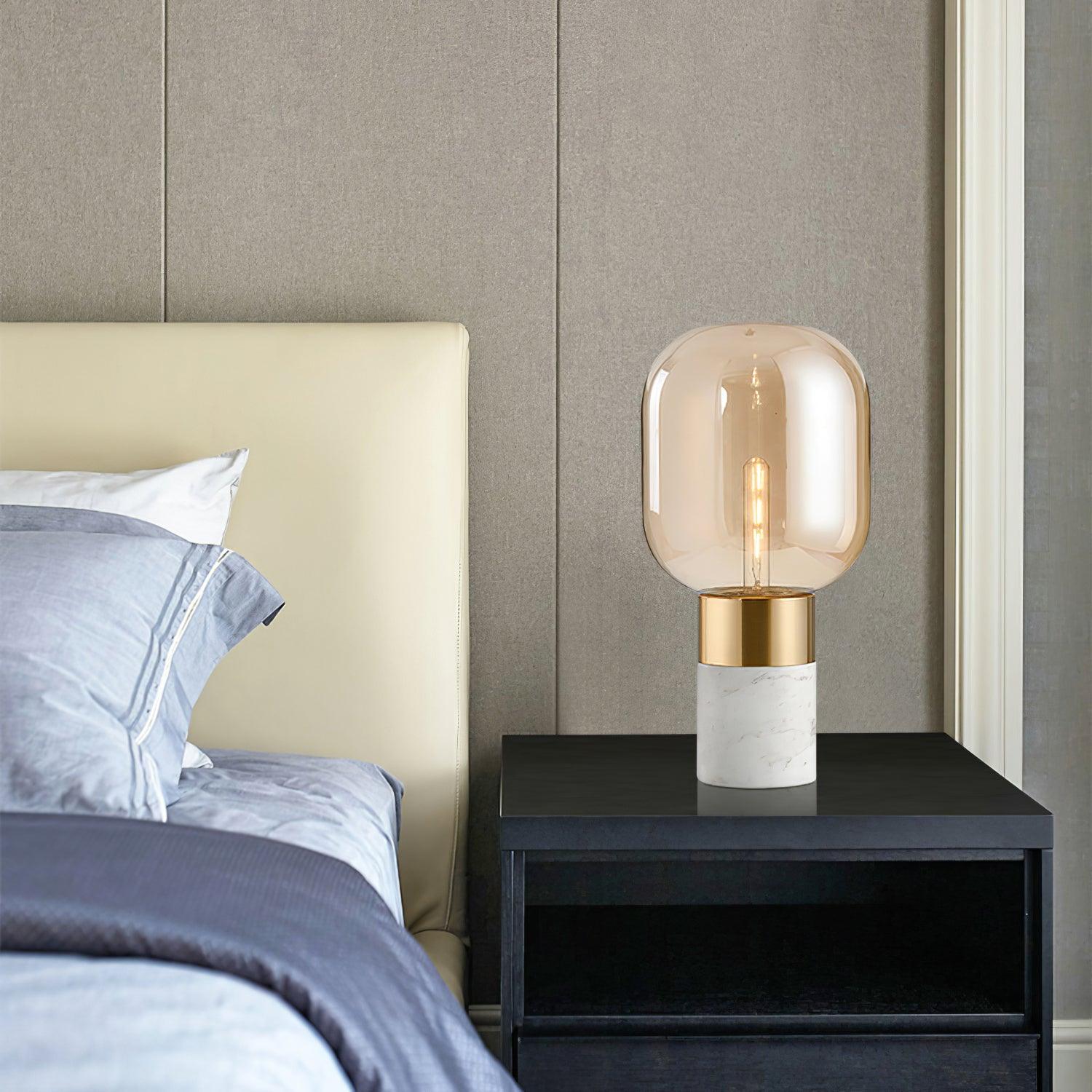 Aurdoren Minimalist Marble Glass Desk Lamp-Neutral Decor