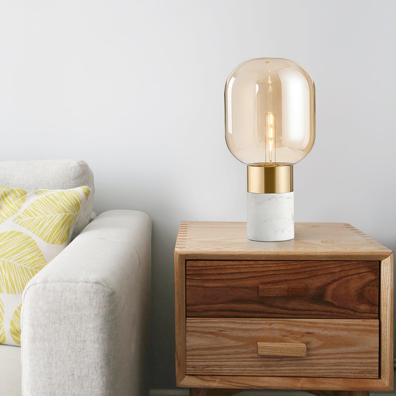 Aurdoren Minimalist Marble Glass Desk Lamp-Neutral Decor