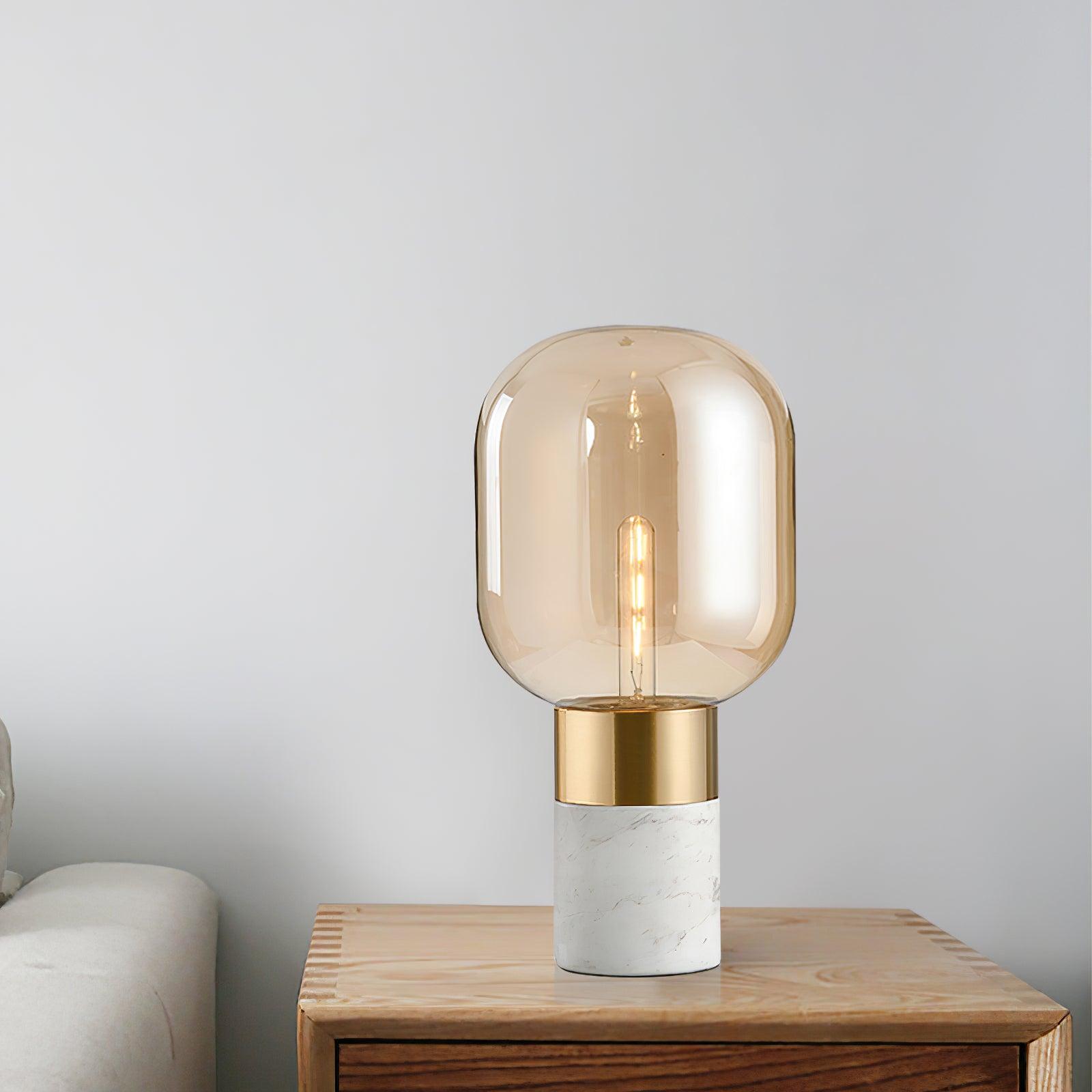 Aurdoren Minimalist Marble Glass Desk Lamp-Neutral Decor