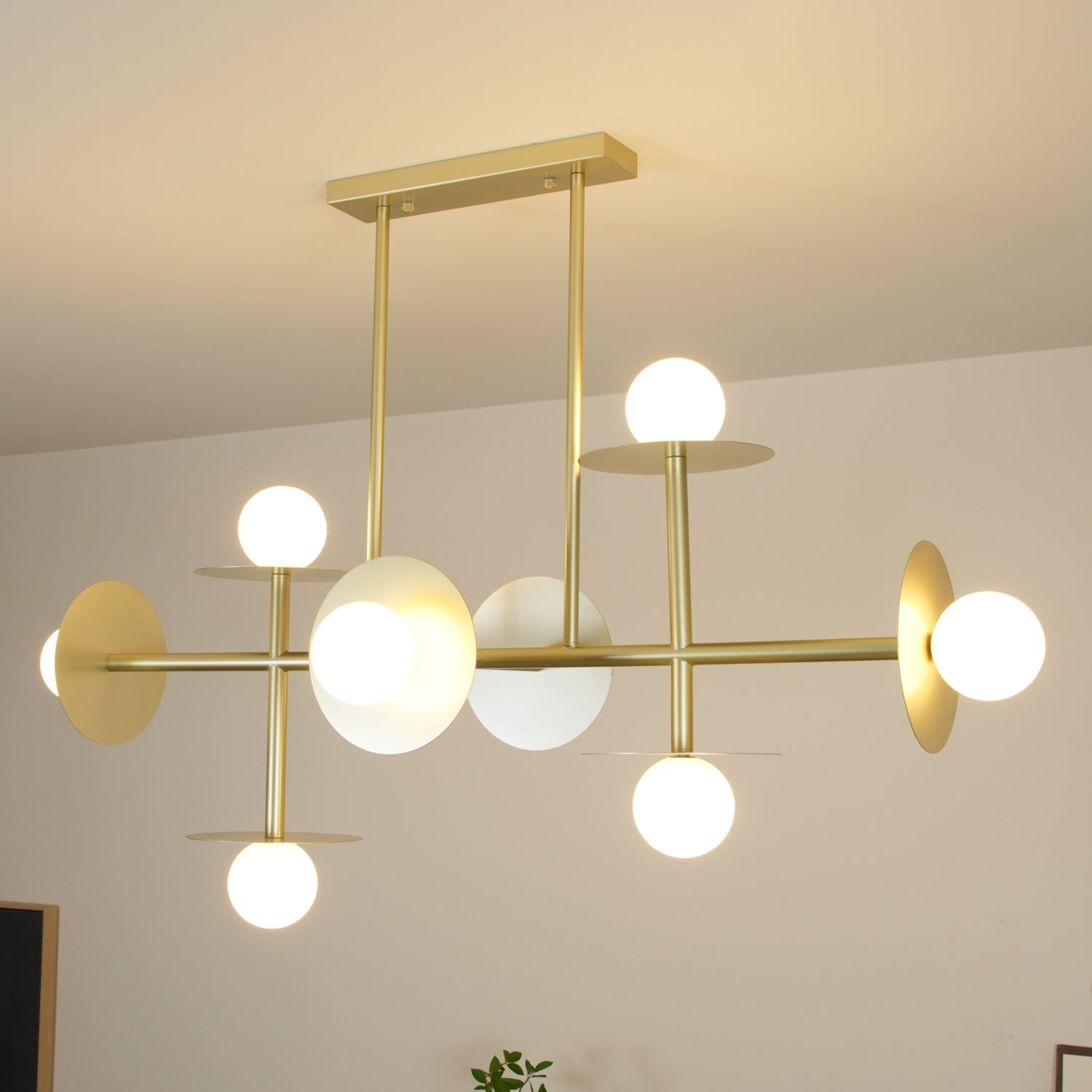 Lustra Strada Chandelier Brass Glass Geometric-Neutral Decor