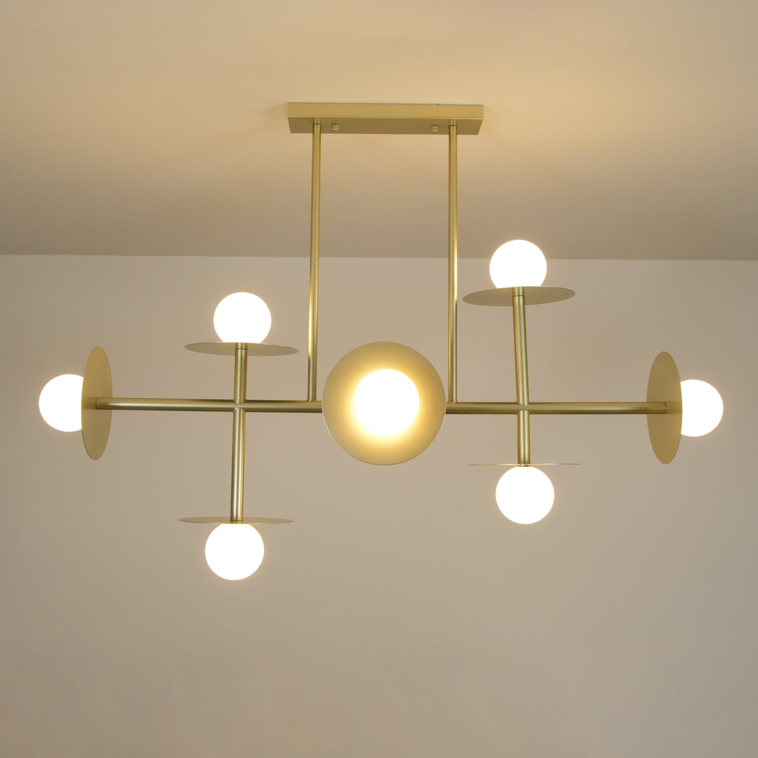 Lustra Strada Chandelier Brass Glass Geometric-Neutral Decor