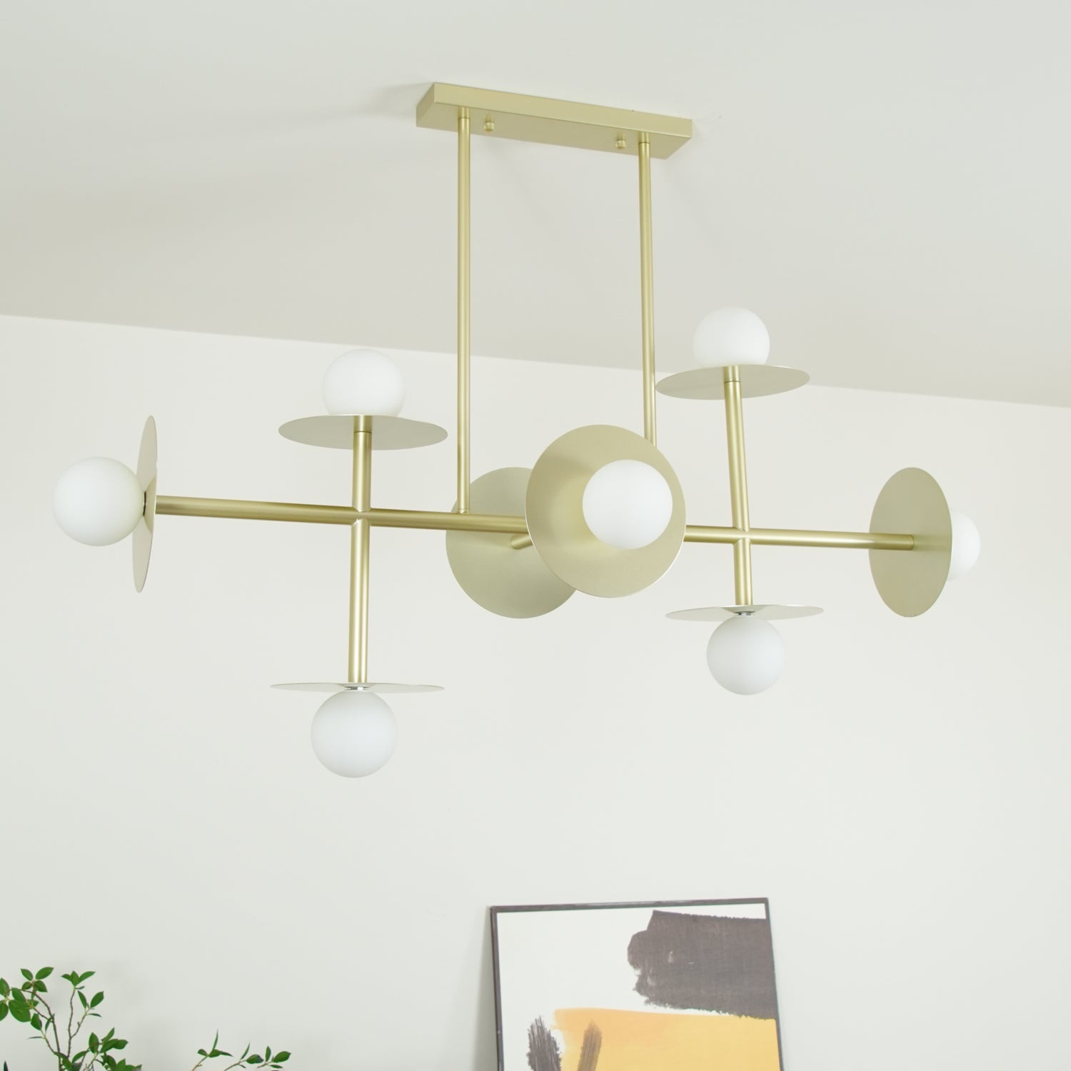 Lustra Strada Chandelier Brass Glass Geometric-Neutral Decor