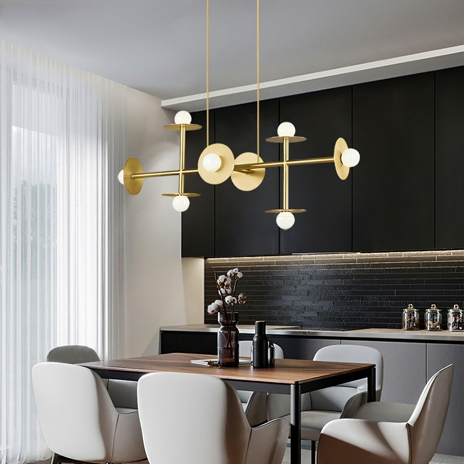 Lustra Strada Chandelier Brass Glass Geometric-Neutral Decor