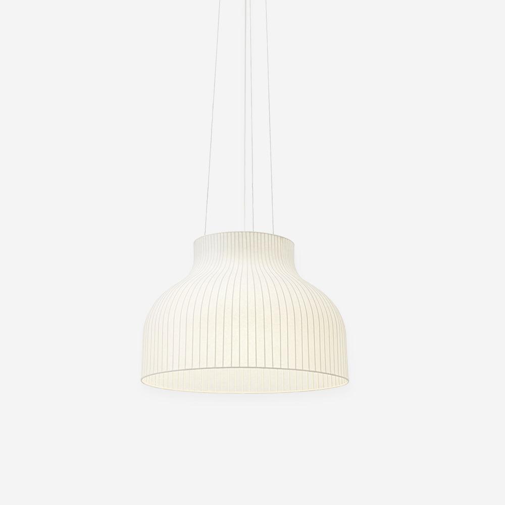 Pendant Light Silk Bell Shade Pleated Curved Modern Minimalist