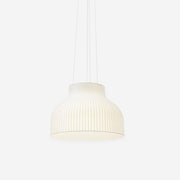 Pendant Light Silk Bell Shade Pleated Curved Modern Minimalist
