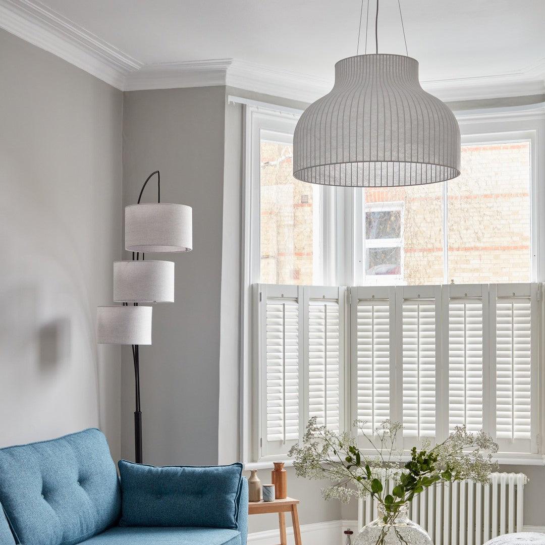 Pendant Light Silk Bell Shade Pleated Curved Modern Minimalist