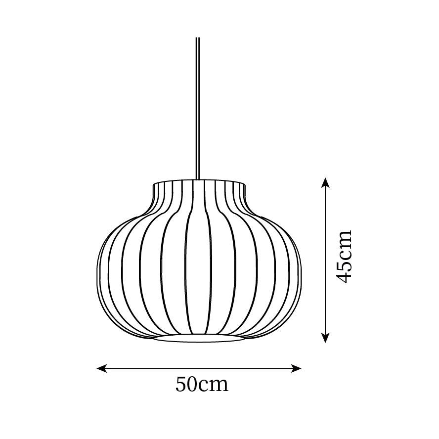 Pendant Light Silk Bell Shade Pleated Curved Modern Minimalist