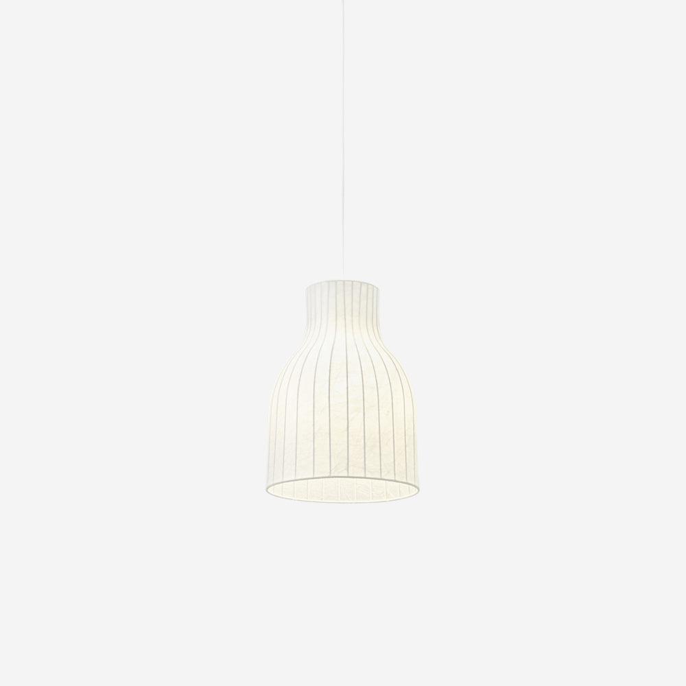 Pendant Light Silk Bell Shade Pleated Curved Modern Minimalist