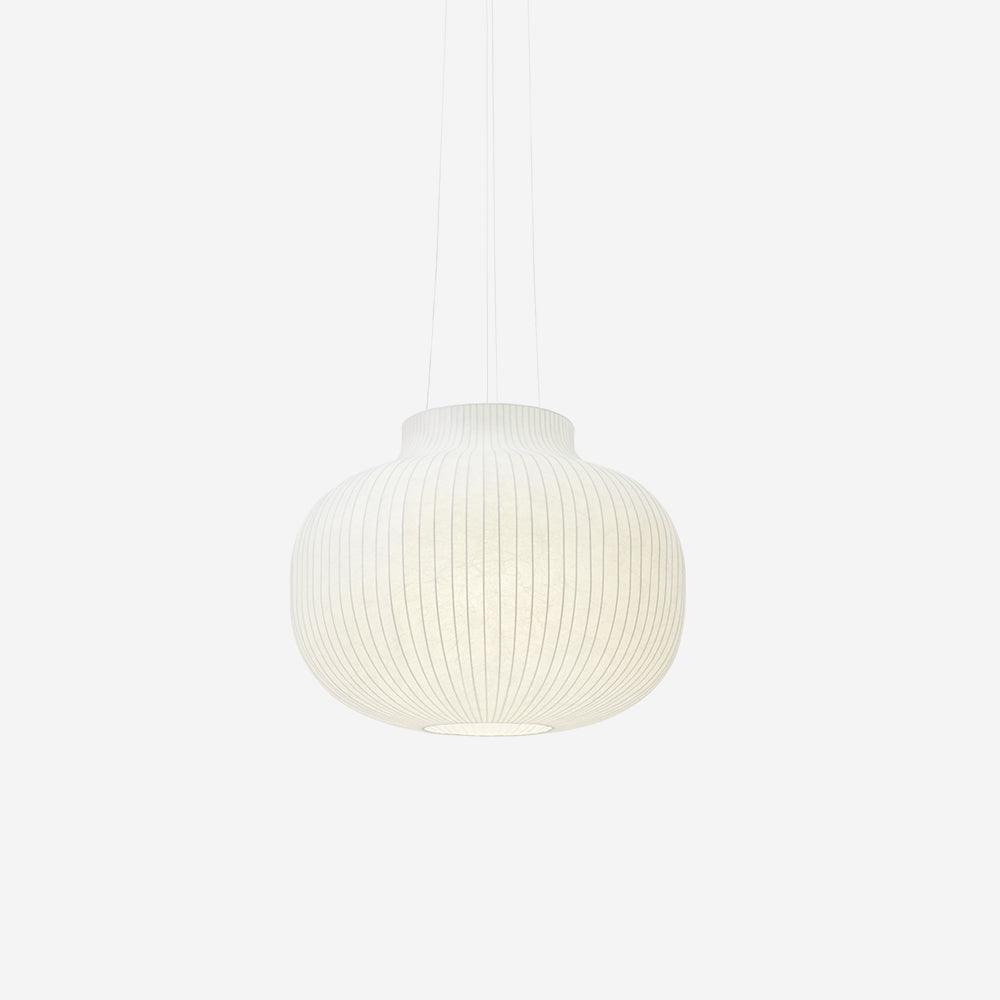 Pendant Light Silk Bell Shade Pleated Curved Modern Minimalist