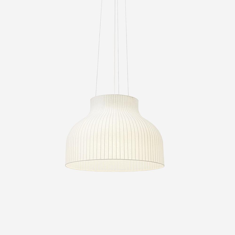 Pendant Light Silk Bell Shade Pleated Curved Modern Minimalist