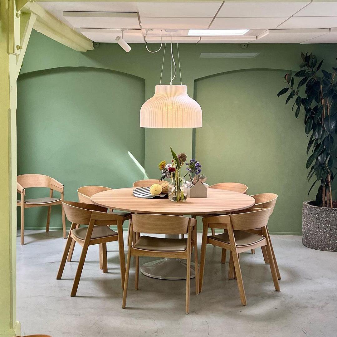 Pendant Light Silk Bell Shade Pleated Curved Modern Minimalist