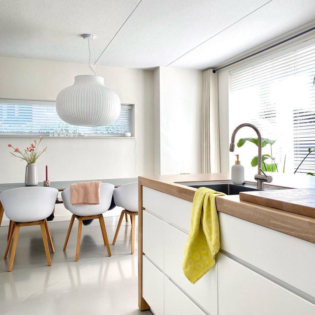 Pendant Light Silk Bell Shade Pleated Curved Modern Minimalist