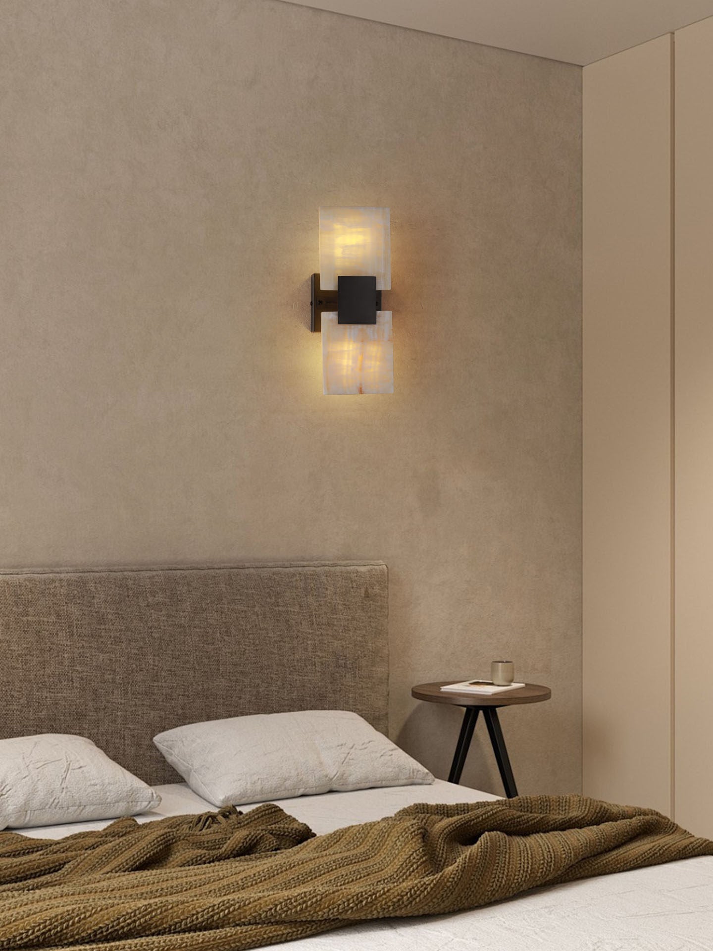 Strata Shift Alabaster Wall Lamp-Neutral Decor