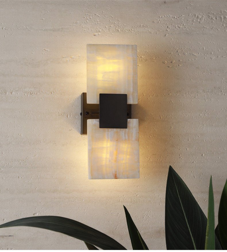 Strata Shift Alabaster Wall Lamp-Neutral Decor